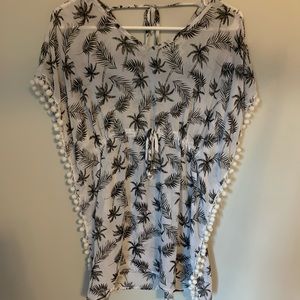 Floral transparent bathing suit cover up